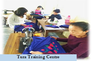 Women learning tailoring